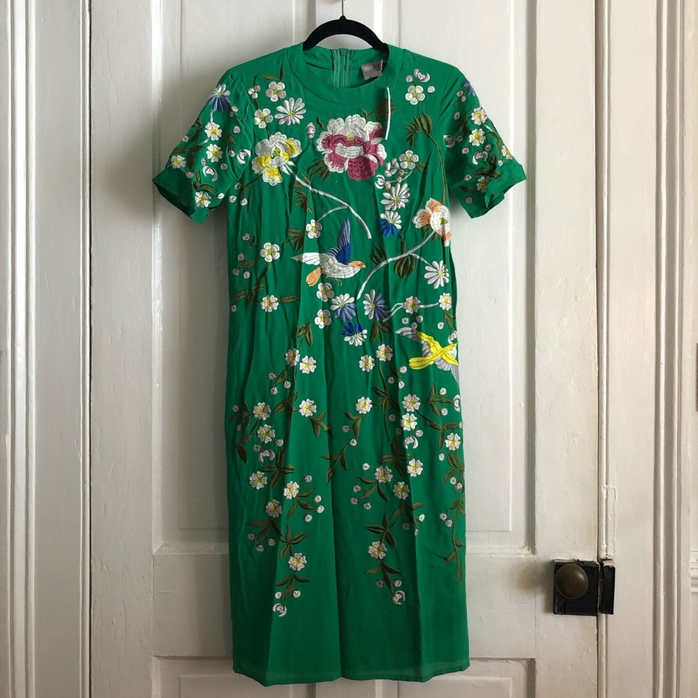 Asos Floral Green Midi Dress - Size 4